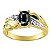 Imagen de Para mujer Onyx y Diamante Anillo 14 K oro blanco