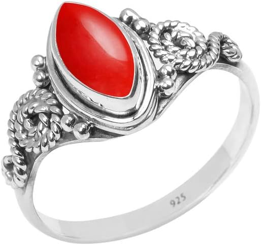 Gemstone Ring, 925 Sterling Silver Statement Ring For Women Girls Christmas Gifts Size US Handmade Jewelry