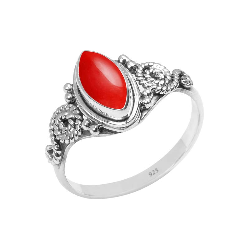 Gemstone Ring, 925 Sterling Silver Statement Ring For Women Girls Christmas Gifts Size US Handmade Jewelry