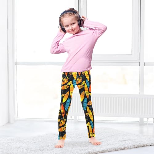 ALAZA Girls' Leggings Children's Yoga Pants Skinny Printed Dance Surfboard Comfortable 4T3
