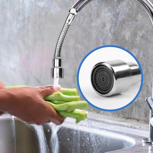 VZXZXE Wasserhahn Verlängerung 14cm, 360° Schwenkfunktion, Explosionsgeschützt und Rostfrei, Geeignet für Badezimmer und Küchenhahnverlängerungen