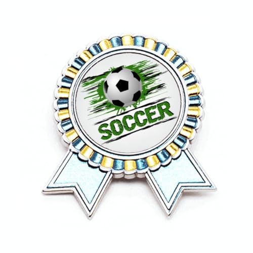 Broche verte pour médaille de football M en métal de qualité supérieure pour distinctions