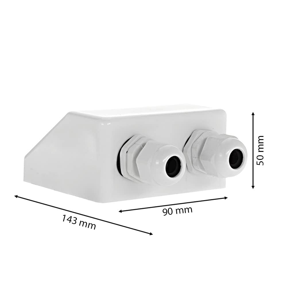 Offgridtec 006575 prowadnica kabla dachowego, 2 x wlot kabla, wytrzymały, biały ABS do przyczepy kempingowej, łodzi, kabli solarnych itp., 1 szt.