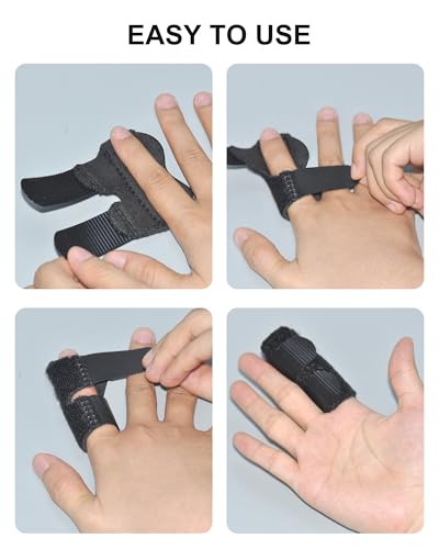 Image of Finger Splints, Trigger Finger Brace, 3PCS, 3 Sizes, Black