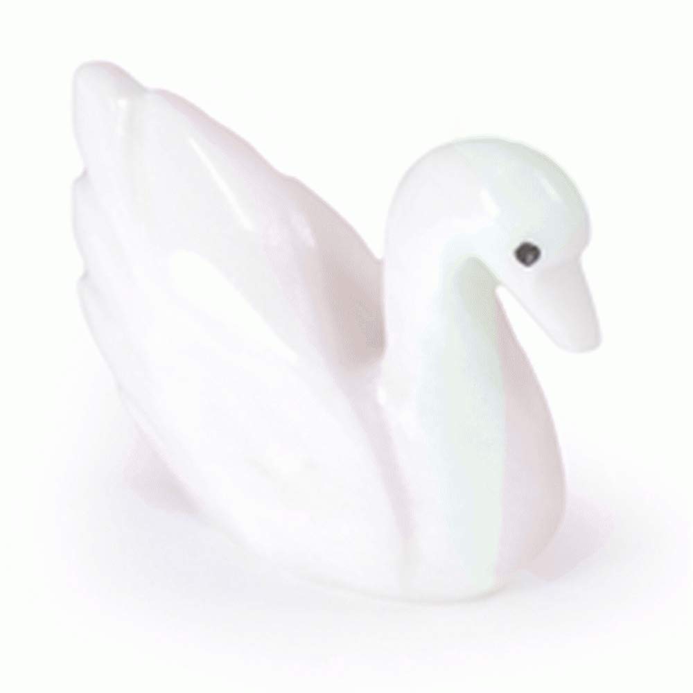 White Marble Swan Genuine Himalayan Onyx Marble Animals 3'' Hand Carved Decorative Ornament (White Marble Swan)