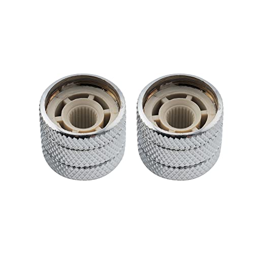 Musiclily Pro Inch Fine 24 Splines Steel Dome Knobs Mother-of-Pearl Top Push-on Control Knob for USA Electric Guitar or Bass Chrome (Set of 2) - Image 4