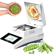 Moisture Analyzer,Halogen Moisture Analyzer,High-Precision Halogen Moisture Balance Moisture Determination,0.01% Readability Touch Screen Lab Moisture Balances5mg,50g