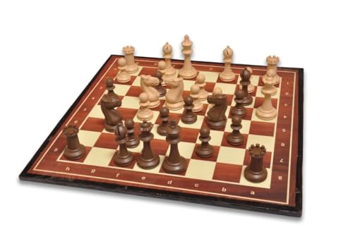 Image of PALM ROYAL HANDICRAFTS 15x 15 Inch Tournament Chess Board Set - Professional Pieces with 3 inch King - Durable Wood-Design Board Game for Kids and Adults.