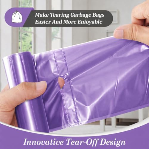 Image of Teivio Small Trash Bags 4 Gallon 160 Counts Garbage Bags, Bathroom Trash Can Bin Liners, Small Plastic Bags for home office kitchen, fit 12-15 Liter, 3,3.5,4.5 Gal, Purple