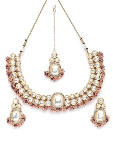 Image of Karatcart Polki Kundan Jewellery Set for Women