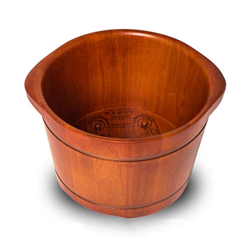 Bañera de pies de madera de roble con masajeador