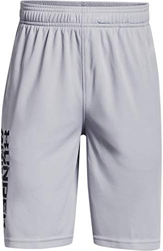 Under Armour Boys' Big Kid Prototype 2.0 Wordmark Shorts , Mod Gray (011)/Black , Youth Large