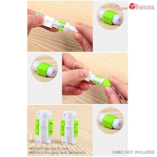 Image of Brain Freezer Data Cable Protector Cover for USB Charger Cable Cord (Multicolour) - Pack of 50