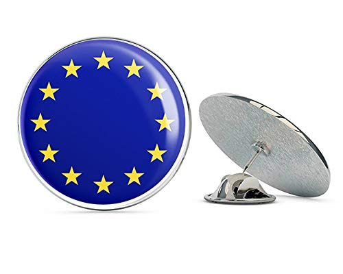 EU Europe Flag Map Round Metal 0.75