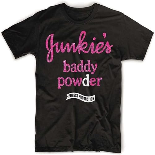 Photo de Junkie‘s Baddy Powder Mark Owen Inspired T Shirt with Glitter Print Black S