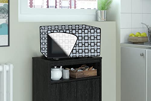 Image of Stylista PVC Microwave Oven Cover for Panasonic 27 L Convection NN-CD684BFDG, Lattice Pattern Grey