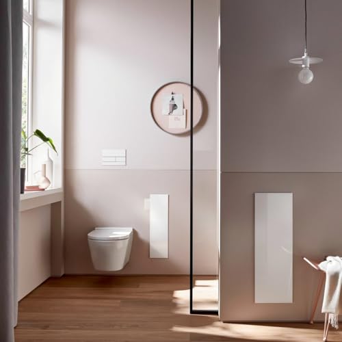 Módulo de inodoro Emco Asis Pure, modelo empotrado para baño con frente de vidrio, gabinete incorporado, negro mate miniatura 5