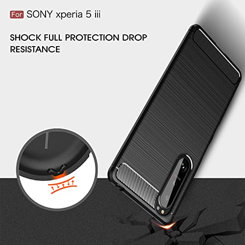 Coque Sony Xperia 5 III texture carbone élégante bleu