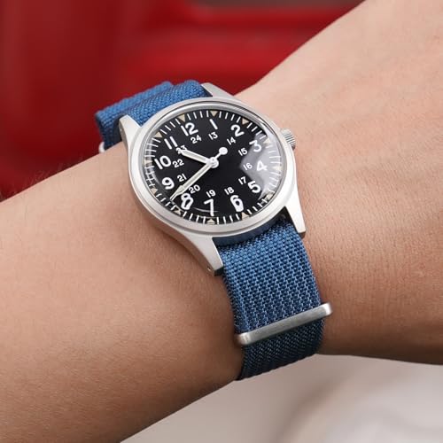 Image of TACTICAL FROG Nylon Watch Band 18mm 19 mm 20mm 22 mm 24 mm, Waterproof Military Watch Straps Replacement for Men Women, With Stainless Steel Buckle