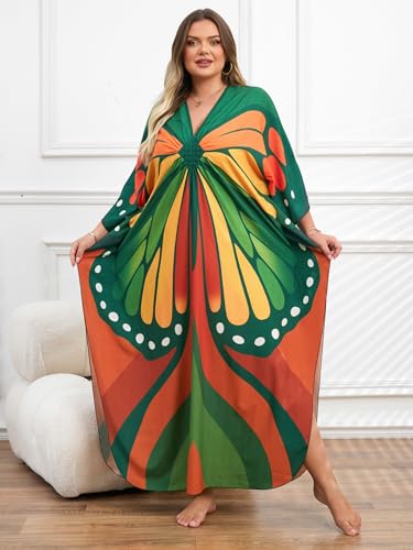Image of Kaftan Dress for Women - Plus Size Caftan Maxi Beach Dress Moo Moos Loungewear, Swimsuit Cover Up for Beach, Pool or Vacation