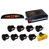 Black 8 Sensors Car Front Rear Reverse Parking Rader Kit LED Buzzer Alarm Black Front and Rear 8 Sensors Car Reverse Parking Rader Kit LED Buzzer Alarm Black 8 Sensors Car Front
