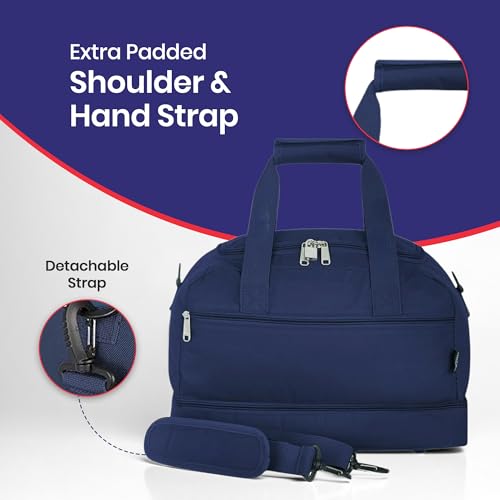 EVOOK Cabin Travel Bag 40x20x25 cm – 20L Lightweight Polyester Carry-On Luggage – Stylish & Spacious Storage Underseat Weekend & Flight Bag for Men & Women (Navy) - Image 2