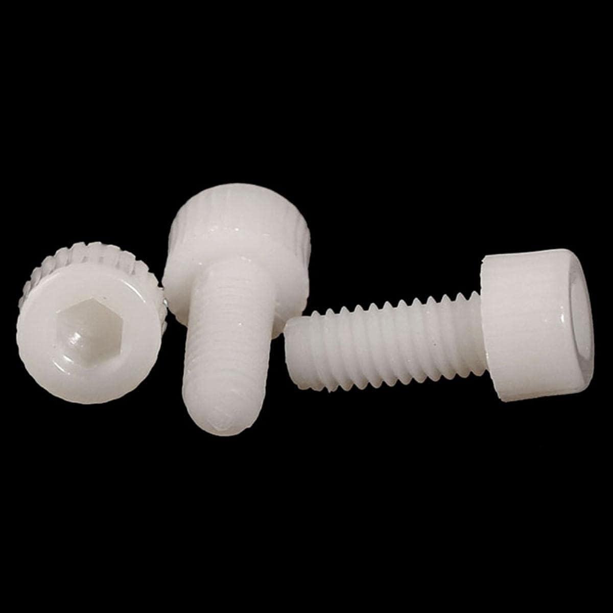 Nylon Socket Cap Screws Hex Head Plastic Allen Bolts Screw White M3 M4 M5 M6 M8-M8x35,10pcs