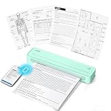 ETIKEZ D90E Thermodrucker A4, Mobiler Tragbarer Drucker für Unterwegs, Büro, Schule & Zuhause, Kompatibel mit Windows/macOS/iOS/Android, Monochromer Reisedrucker, Dark Cyan, 1 Pack