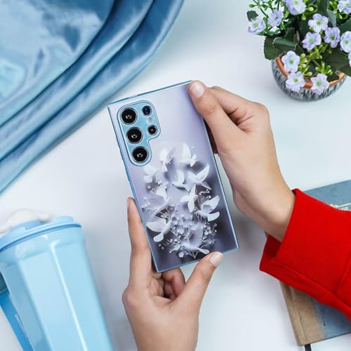 Image of Peeperly Back Cover Case for Samsung Galaxy S23 Ultra Scratch Resistant Anti-Slip TPU Shockproof Protective Durable Serene Peace Dove Design Case for Girls & Women