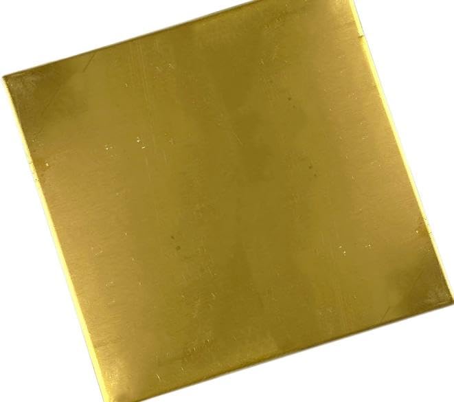 Brass Sheet Metal Plates, 8 x 8 Inch, 24 Gauge/0.5mm Thickness, for Craft and Repairs, 3 Pack