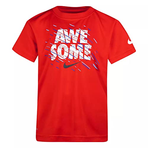 Nike Little Boys Dri-Fit Logos Active Tee (Red(86J299-U90)/W, 4 Years)
