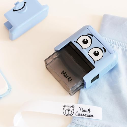 Sello de Ropa para Niños Personalizado | Marcador de Nombre para Textil Infantil y Bebé | Uniformes y Objetos de Colegio y Guardería | Tinta Permanente Resistente al Agua para Lavadora y Secadora