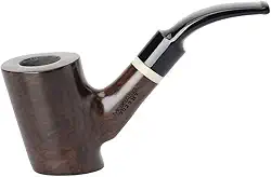 MUXIANG Cachimbo de tabaco de ébano feito à mão hastes dobradas com imitação de marfim anel decorativo cachimbo caixa de presente e acessórios WGAC0025