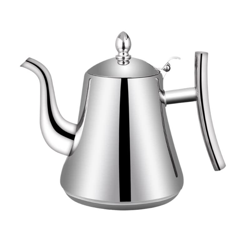 Tetera de café, Jarras de jarra de café, Jarra de vacío, Infusor de tetera, Tetera de acero inoxidable de gran capacidad de 1,5 l con filtro Diseño único Hervidor de cocina for el hogar, Oro/Plata (Co