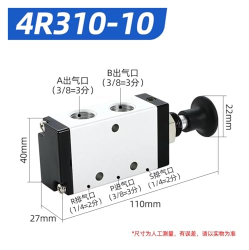 Interruptor de control neumático 4R310-10, válvula manual de 5 vías y 2 posiciones mecánico 3