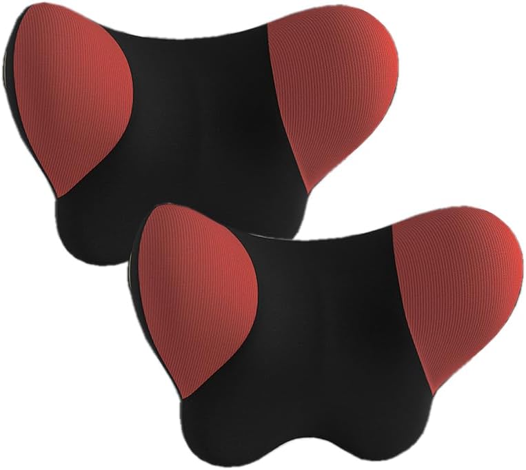 Softness Car Headrest Pillow for BMW X3 (G01) ab 2017, 100% Memory Foam Ergonomic Design Fatigue Relief for Driving Traveling,D Red-2