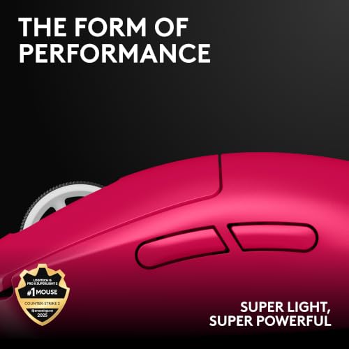 Image of Logitech G PRO X Superlight 2 Wireless Gaming Mouse, 60g Pro-Grade with 5 Programmable Buttons, 44k DPI Sensor, 8kHz Report Rate, USB-C Charging for PC /Mac - Magenta