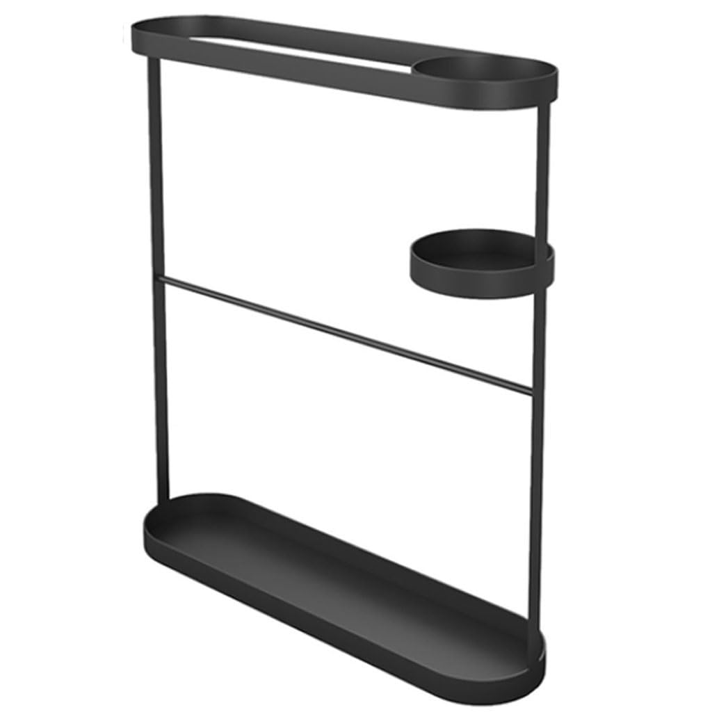 SBJKLYRN umbrella stand, Rectangular for Entrance, Wrought Iron Sturdy Umbrella Basket, for Long/Short Umbrella(Black)