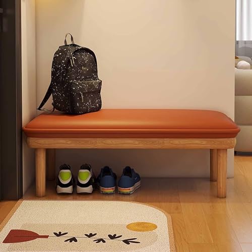 Banc à chaussures avec coussin et double étagère de rangement compacte - 8