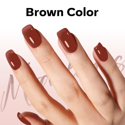 Image of modelones Jelly Brown Gel Nail Polish 15ML, Jelly Sheer Brown Pastel Soak-Off UV Gel Polish - 28+Days Long-Lasting Nail Art DIY Manicure Kit Home Salon Women Gifts