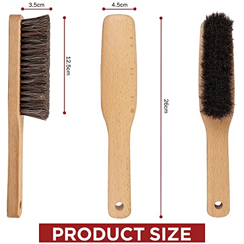 Horsehair Shoe Brush, Boot Brush, Hat Brush, Hand Broom Brush By Takavu, 100% Soft Genuine Horse Hair Bristles, Long Beech Wood Handle For Cleaning Shoe, Boot, Counter, Bed, Cloth, Car, Furniture #TOP1