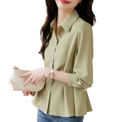 Chemisier plissé décontracté en satin pour femme mode chic et fluide