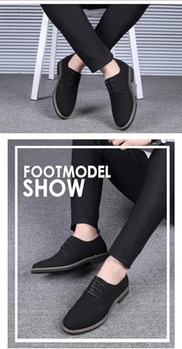 Men's Suede Oxford Dress Shoes Classic Pointed Comfortable Business Casual Lace-Up Non-Slip Shoes2