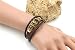 November's Chopin Unique Metal Skull Button Multistrand Leather Adjustable Braided Wrap Bracelet