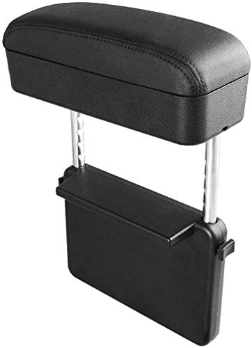 GCARTOUR Auto Car Armrest Box Protector Center Console Arm Rest Extender Elbow & Forearm Wrist Rest Support Adjustable Height Comfort Pads Universal (Black with Organizer)