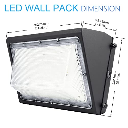 Led Wall Pack Light With Photocell Dusk To Dawn, 50W 6500Lm Wall Pack Led Light 250W Mh Eqv. , 5000K Daylight Outdoor Led Wall Lights, Etl Outdoor Security Light For Buildings Warehouses Walkways #TOP5