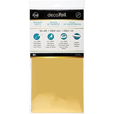 iCraft - 418561 Deco Foil Transfer Sheets, 6 x 12, Gold, 20 Piece