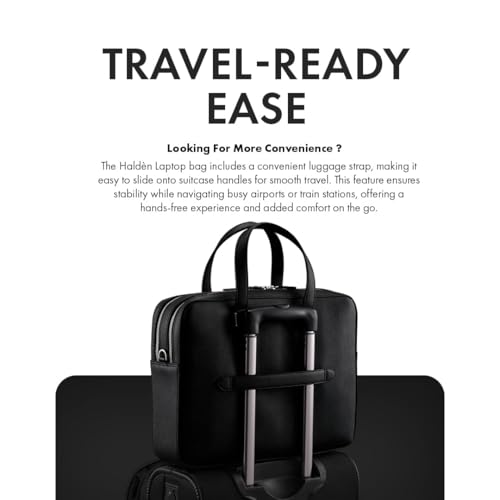 Image of HALDEN Harrington Double Zipper - Vegan Saffiano Leather Laptop Bag