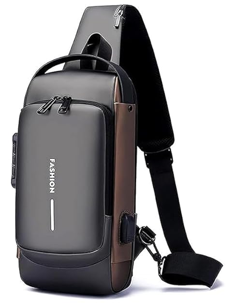Multifunctional Sling Bag For Men & Women With USB Charging Port, Waterproof, Anti-theft Lock, 32x21x9 cm-image-31