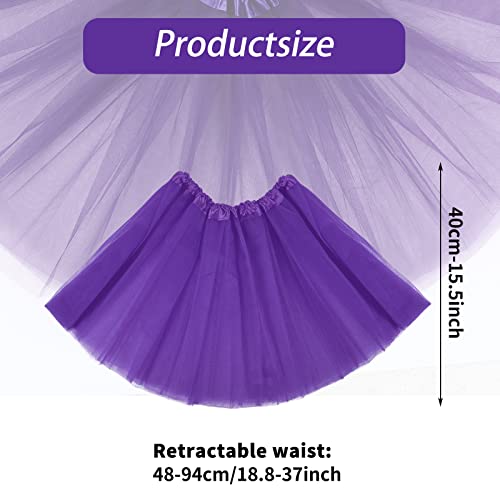 1 Pack Adult Tulle Tutu Skirt Women's Vintage Tulle Bubble Tutu Skirt Prom Party Skirt Elastic 3 Layer for Women and Teens2